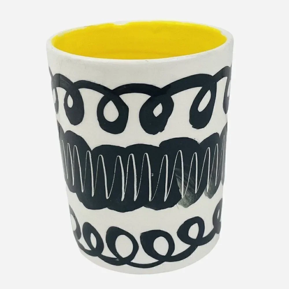 Vintage 1996 Signed Reckless Designs Ceramic Vase Caddy Cup UK Pottery Handmade
